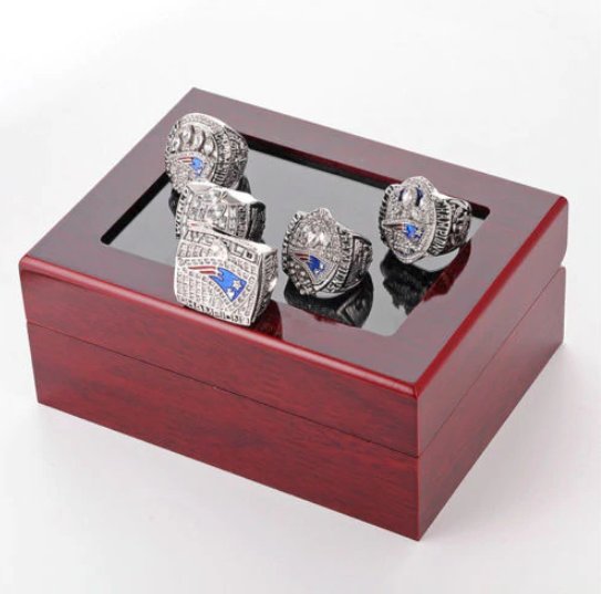 New England Patriots Championship Replica Ring Set with FREE 2019 Replica Ring When Released