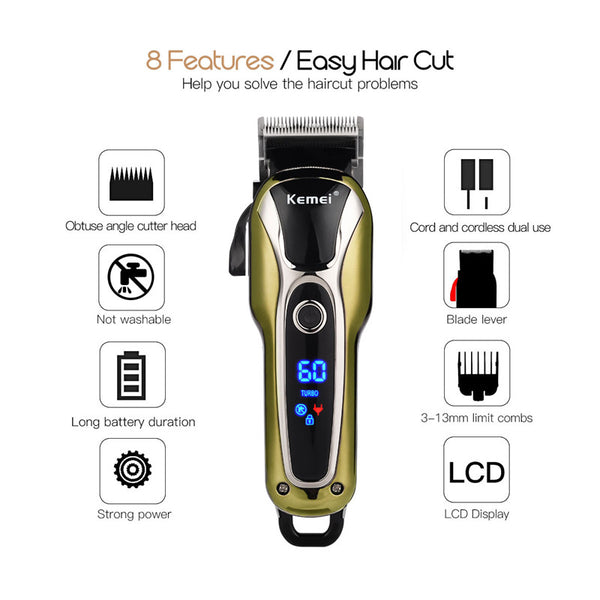 Professional Rechargeable Hair Trimmer/Clippers For Men - Turbocharged Edition