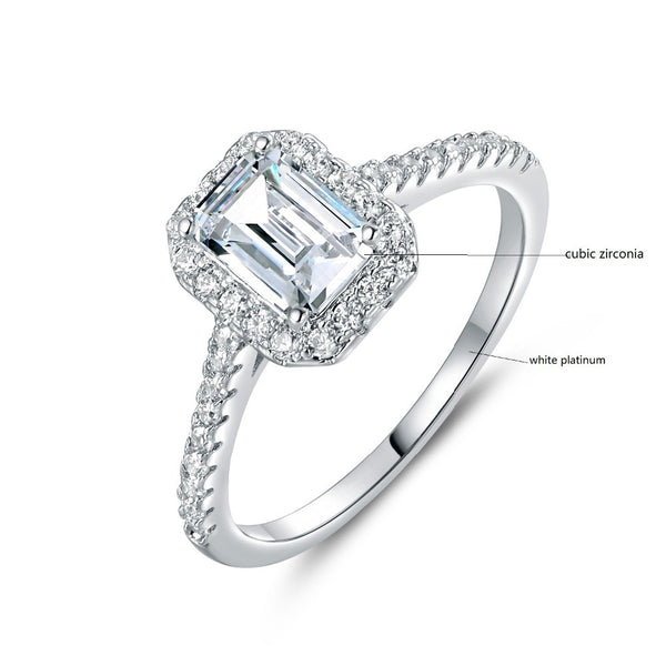 White Platinum C.Z. Wedding Ring