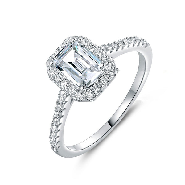 White Platinum C.Z. Wedding Ring