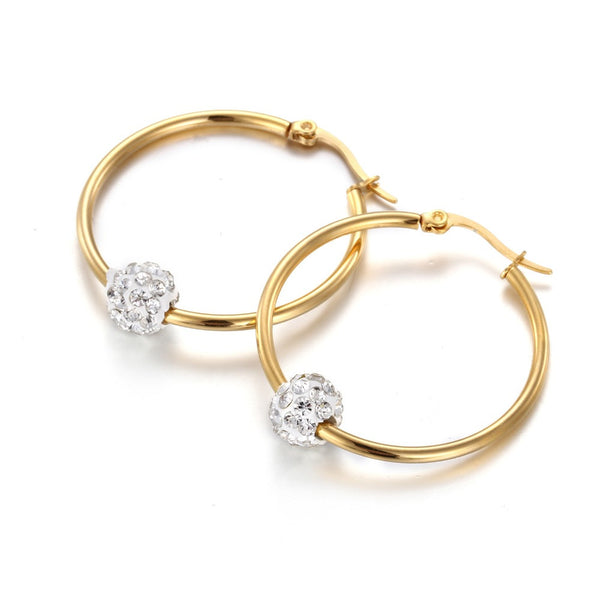 18K Gold Plated Italian Hoop Earrings