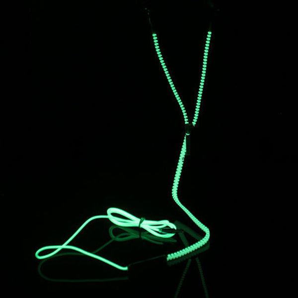 Glow In The Dark Zipper Earphones