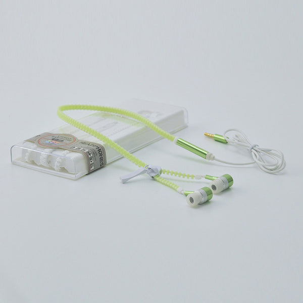 Glow In The Dark Zipper Earphones