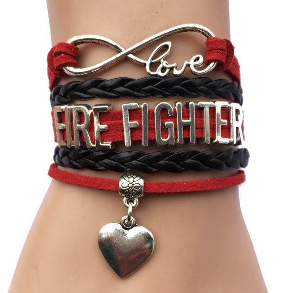 Love My Fire Fighter Charm Bracelet
